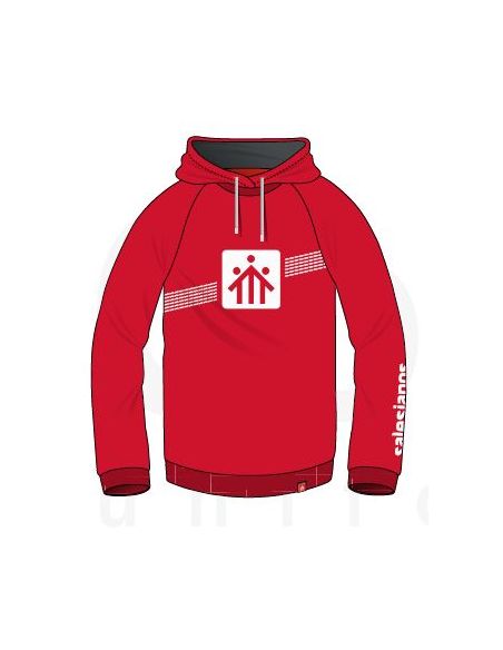 Sudadera Capucha Roja Salesianos Estrecho Talla 04