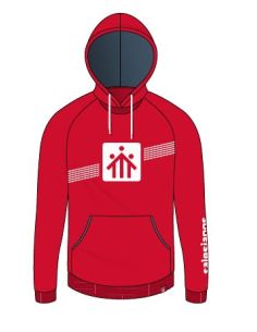 Sudadera Capucha Roja Salesianos Estrecho Talla S