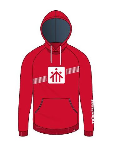 Sudadera Capucha Roja Salesianos Estrecho Talla S