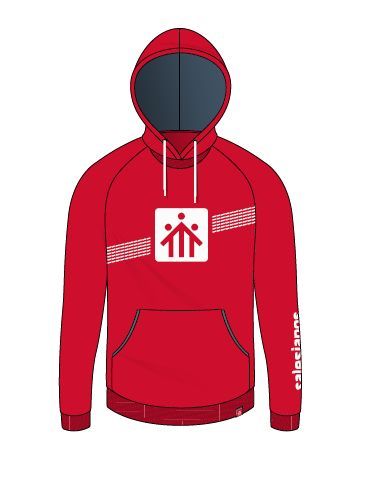 Sudadera Capucha Roja Salesianos Estrecho Talla Xxl